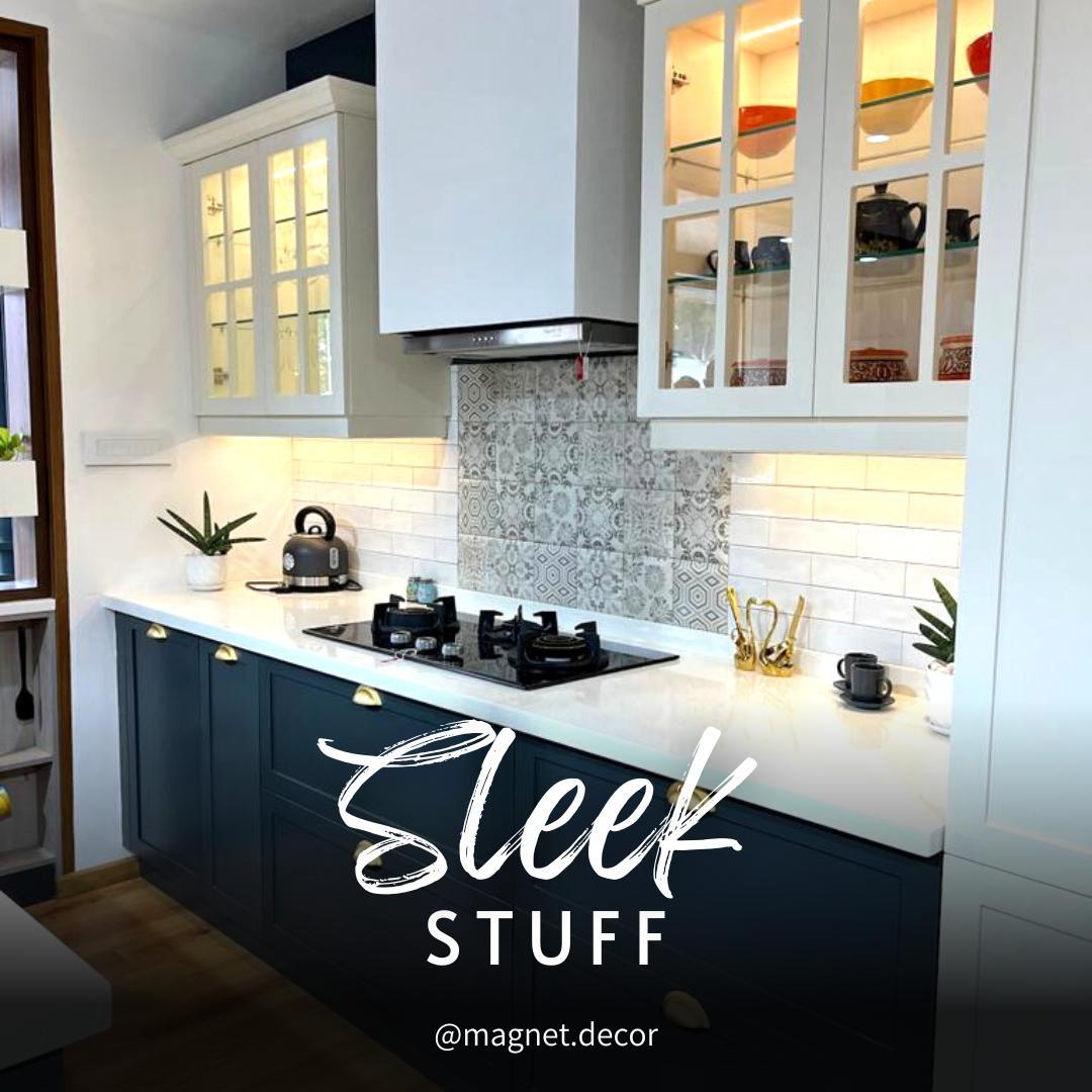 Blue Shaker Kitchen — View 1, Kanpur